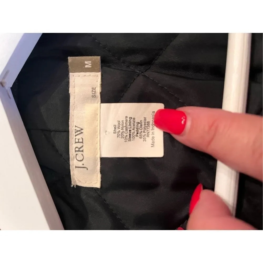 J. Crew Charcoal Wool Cashmere Blend A-Line Pea Coat sz M EUC - Picture 11 of 11